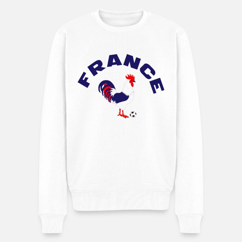 France Coq Foot - Pull Premium bio Homme - blanc