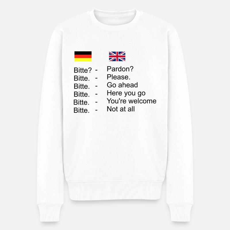 Difference between German and English - Männer Premium Bio Pullover - Weiß