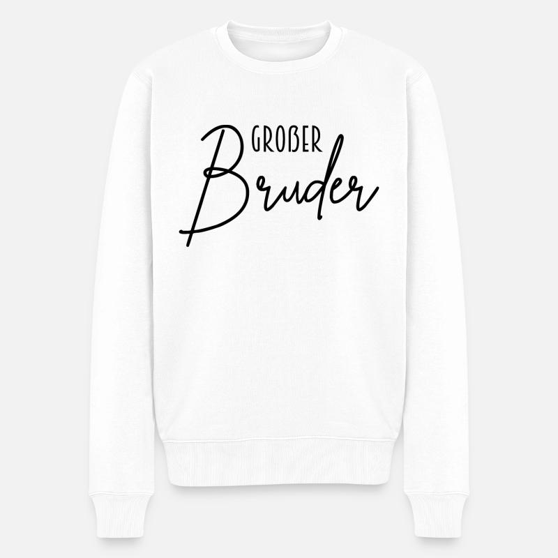 großer Bruder - Männer Premium Bio Pullover - Weiß