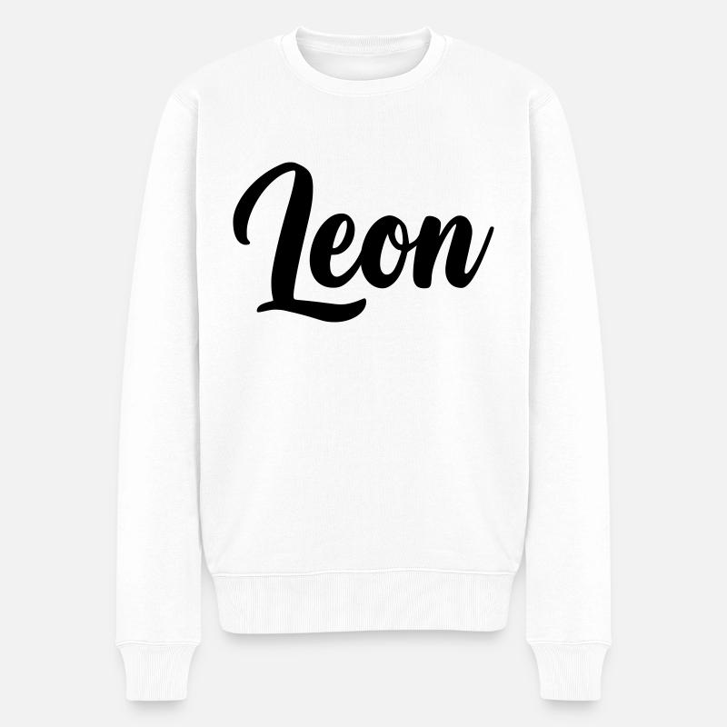 Leon - Männer Premium Bio Pullover - Weiß