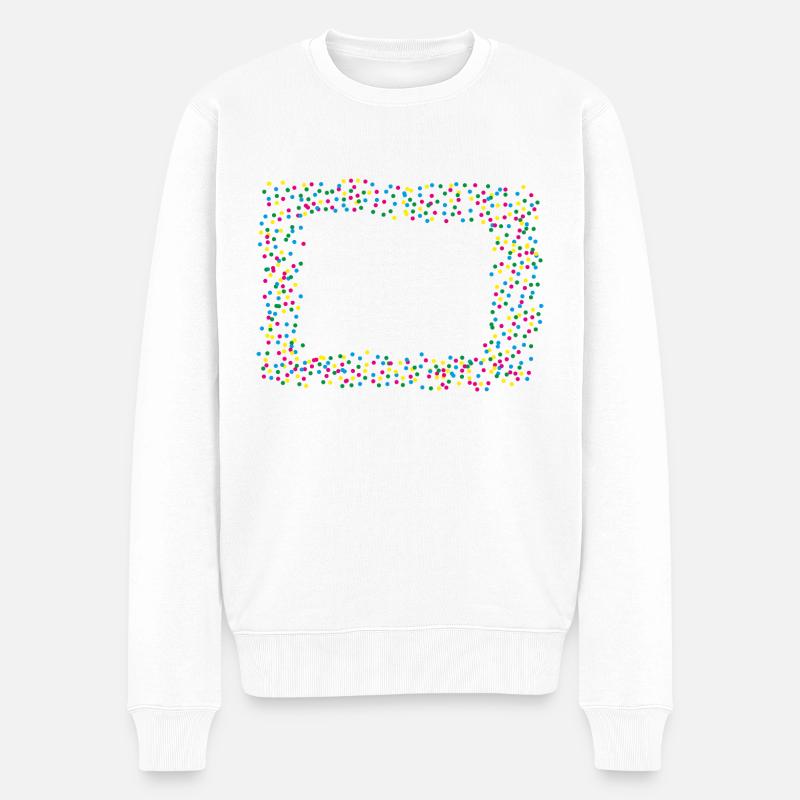 Konfetti Konfettirahmen - Männer Premium Bio Pullover - Weiß