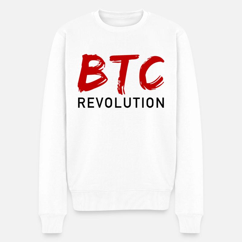 BTC Revolution - Bitcoin Revolution - Männer Premium Bio Pullover - Weiß