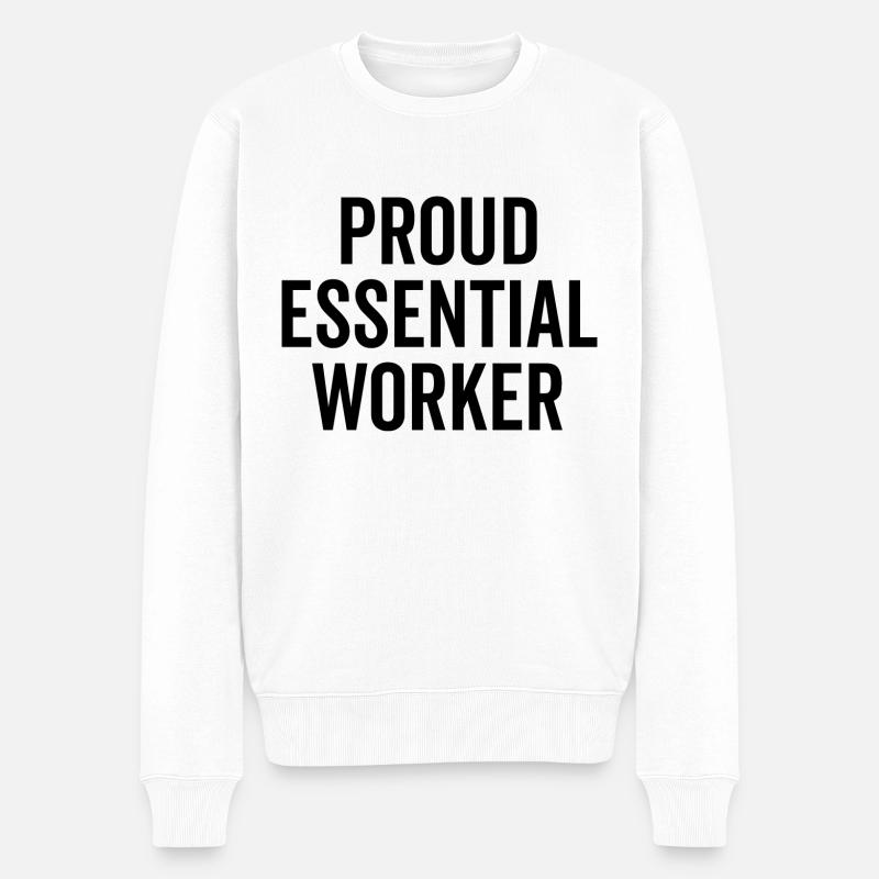 Fier travailleur essentiel - Pull Premium bio Homme - blanc