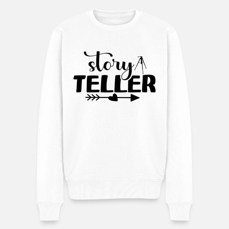 Story Teller - Männer Premium Bio Pullover - Weiß
