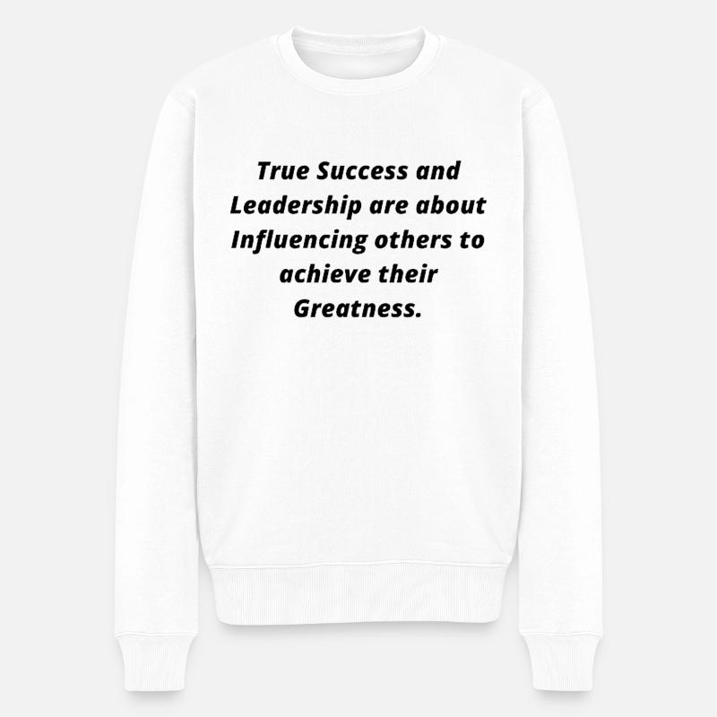 Véritable succès et leadership - Pull Premium bio Homme - blanc