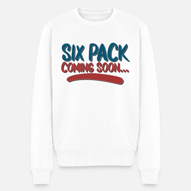 Six Pack Coming Soon 30 - Männer Premium Bio Pullover - Weiß