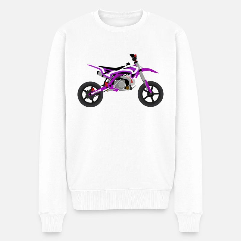 super Moto Violet Blanc - Pull Premium bio Homme - blanc