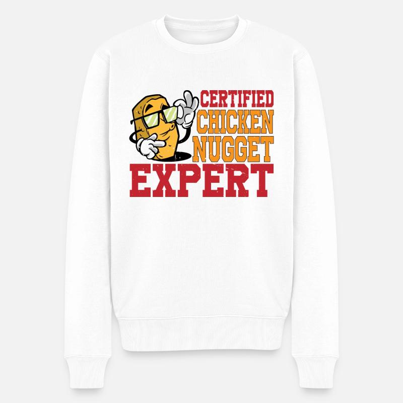 Certified Chicken Nugget Expert - Männer Premium Bio Pullover - Weiß