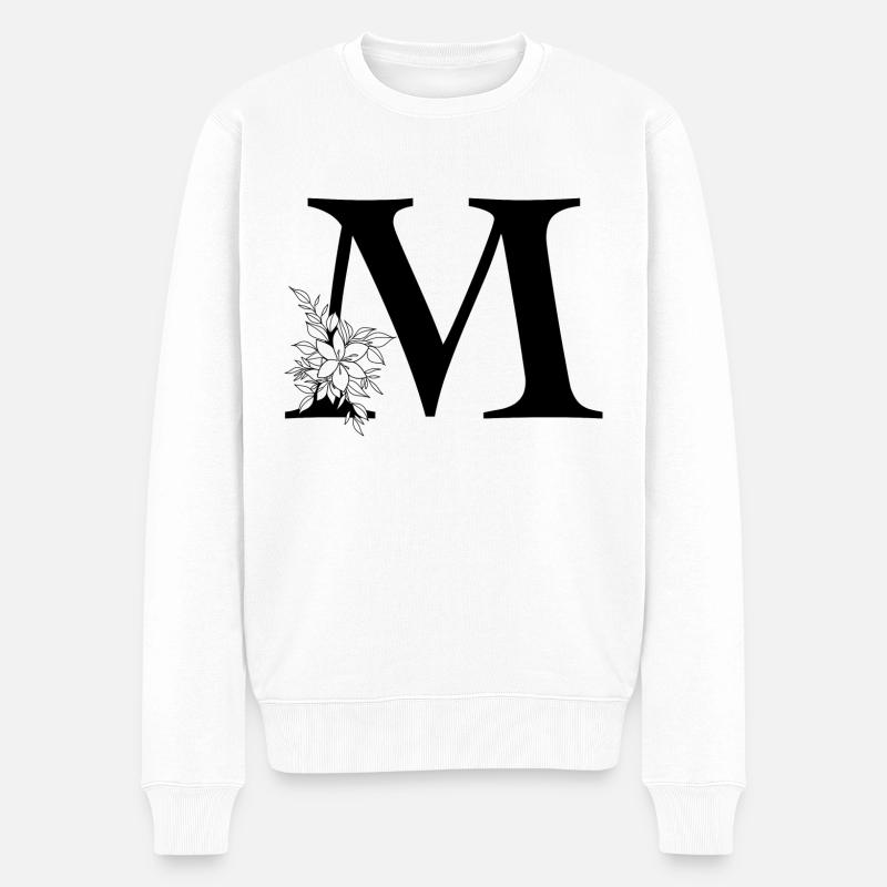 Lettre M - Pull Premium bio Homme - blanc