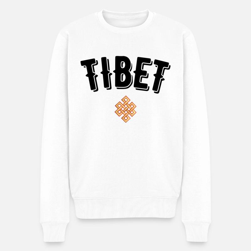 Tibet - Männer Premium Bio Pullover - Weiß