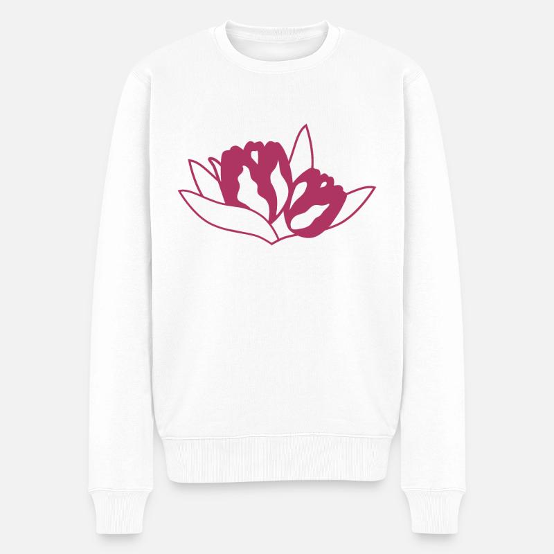 Tulpe - Männer Premium Bio Pullover - Weiß