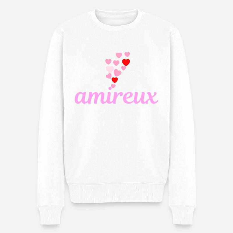 "AMIREUX"- STICKES - Pull Premium bio Homme - blanc