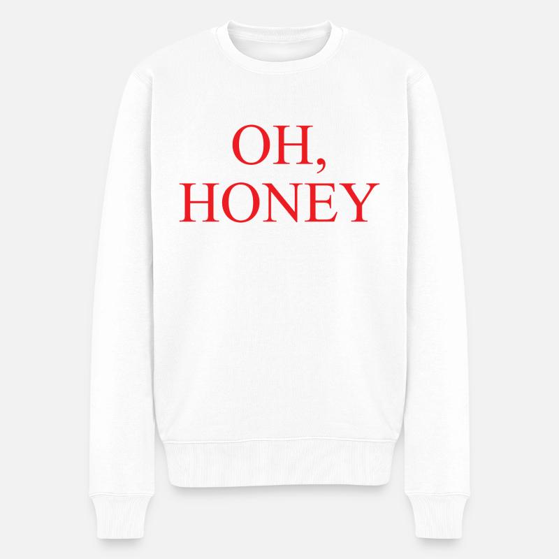 Oh Honey - Männer Premium Bio Pullover - Weiß