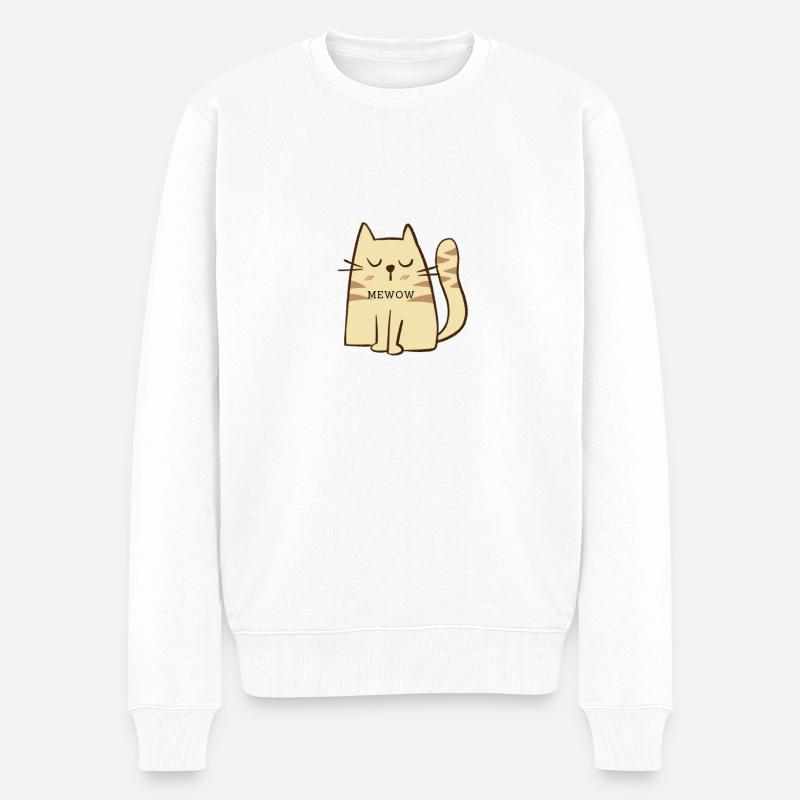 Süßes Kätzchen - Männer Premium Bio Pullover - Weiß