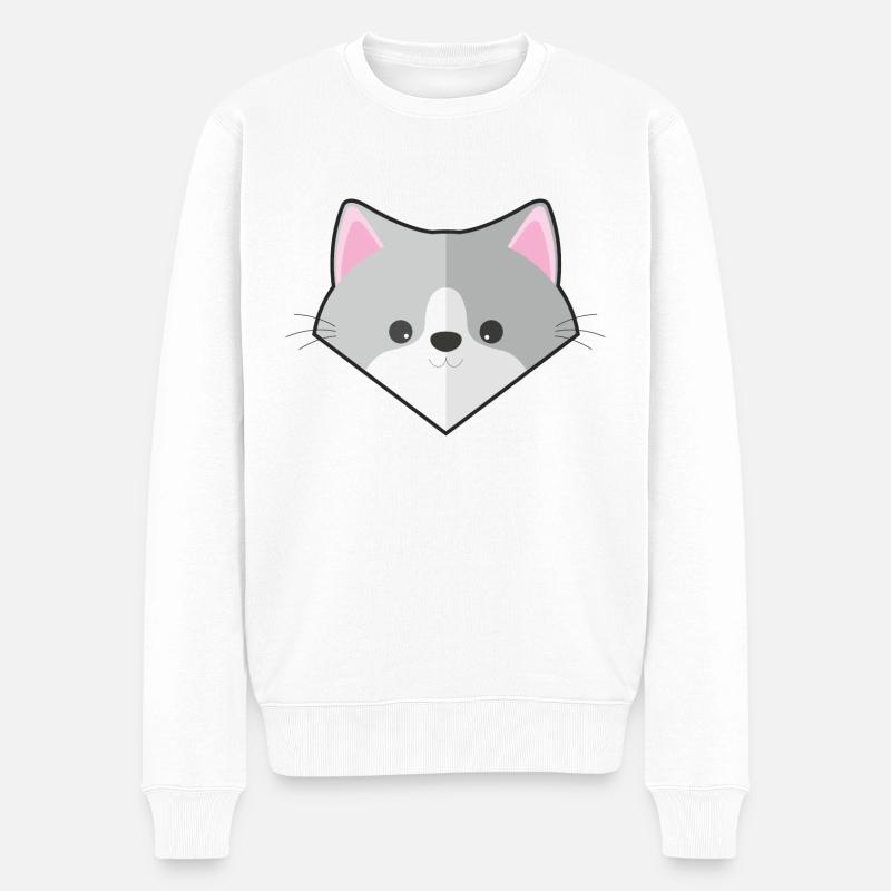 Chat simple mignon - Pull Premium bio Homme - blanc