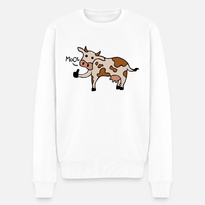 Mool / Cool Cow Thumbs Up - Pull Premium bio Homme - blanc