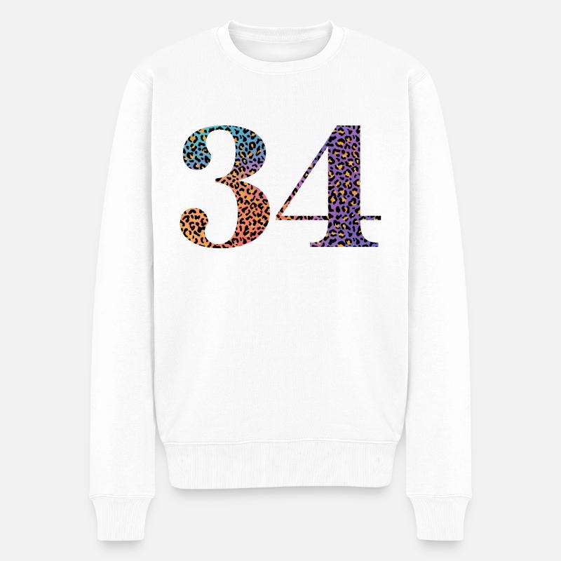 34e anniversaire léopard - Pull Premium bio Homme - blanc