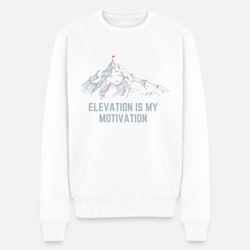 L’élévation est ma motivation - Pull Premium bio Homme - blanc