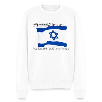 #DEFEND Israel - Freedom and Peace for all People - Männer Premium Bio Pullover - Weiß - Vorne - Thijin (182cm)