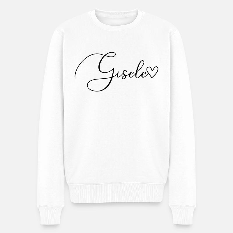 Gisele Name Vorname Mädchen - Männer Premium Bio Pullover - Weiß