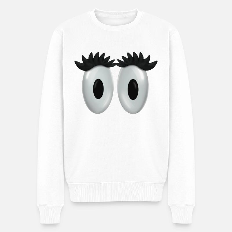 Augen - Männer Premium Bio Pullover - Weiß
