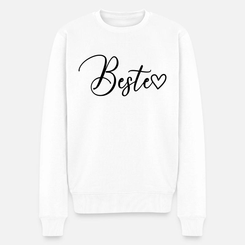 Beste Schrift - Männer Premium Bio Pullover - Weiß