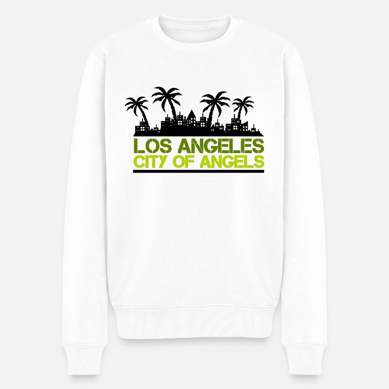 los angeles skyline - Männer Premium Bio Pullover - Weiß