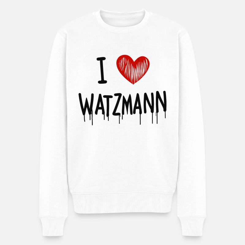 Watzmann - Berge Leidenschaft Liebe - Männer Premium Bio Pullover - Weiß