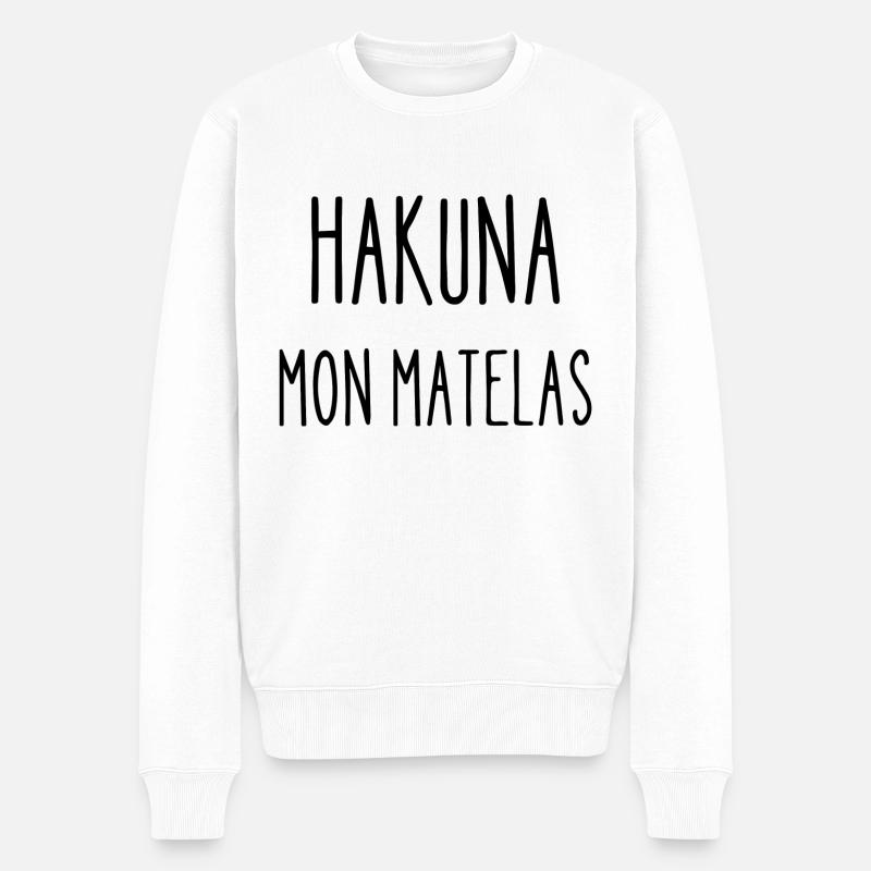 hakuna mon matelas - Pull Premium bio Homme - blanc