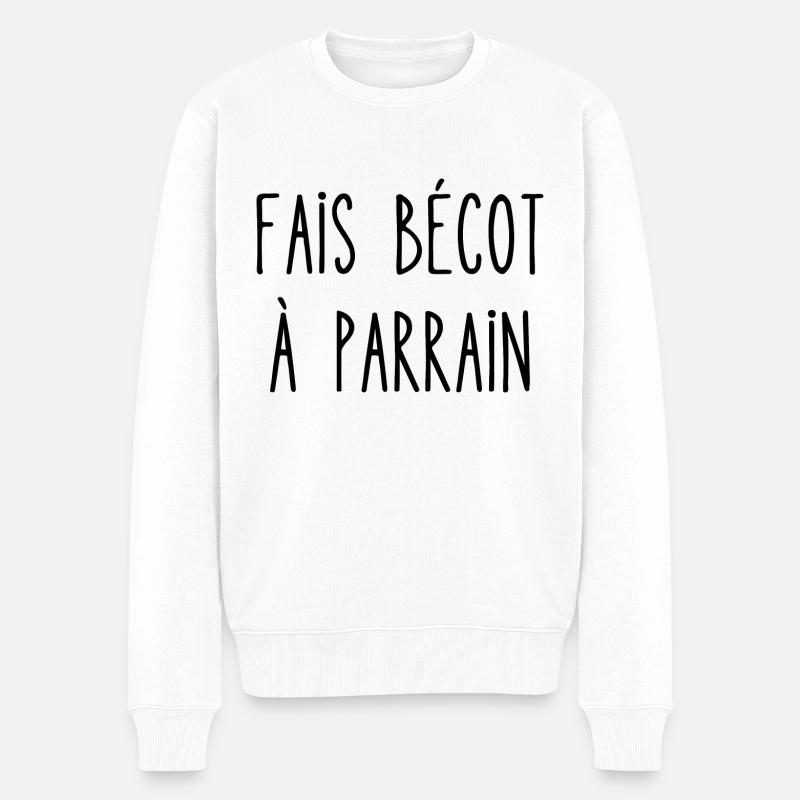 fais bécot à parrain - Pull Premium bio Homme - blanc