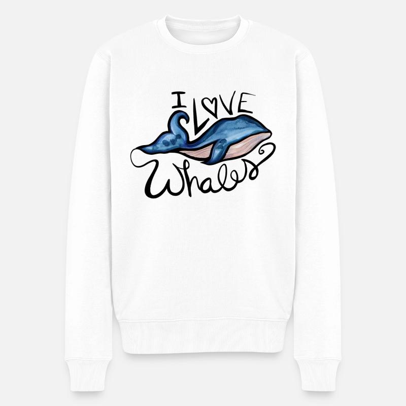 J’adore les baleines - Pull Premium bio Homme - blanc