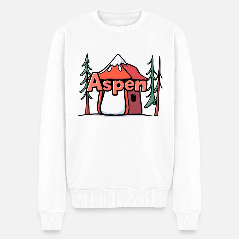 Aspen USA Geschenk - Männer Premium Bio Pullover - Weiß