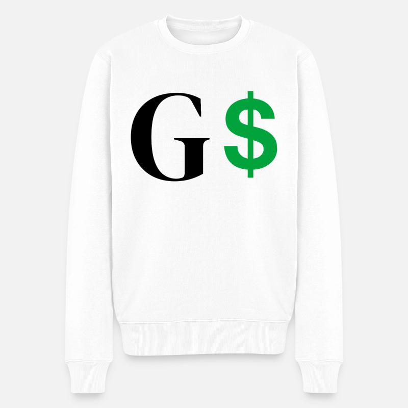 Lettre g dollar - Pull Premium bio Homme - blanc
