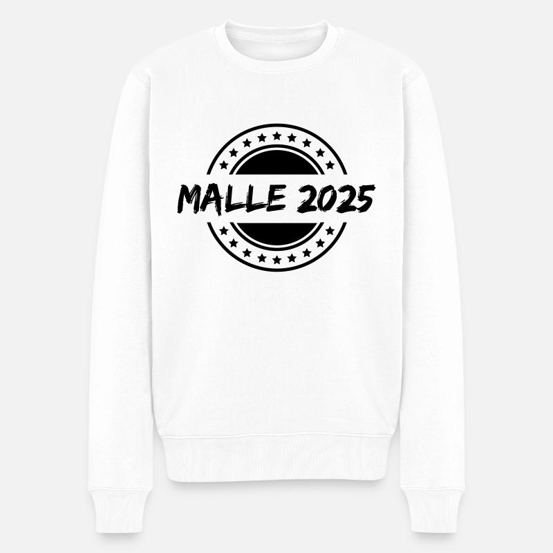 malle 2025 mallorca - Männer Premium Bio Pullover - Weiß