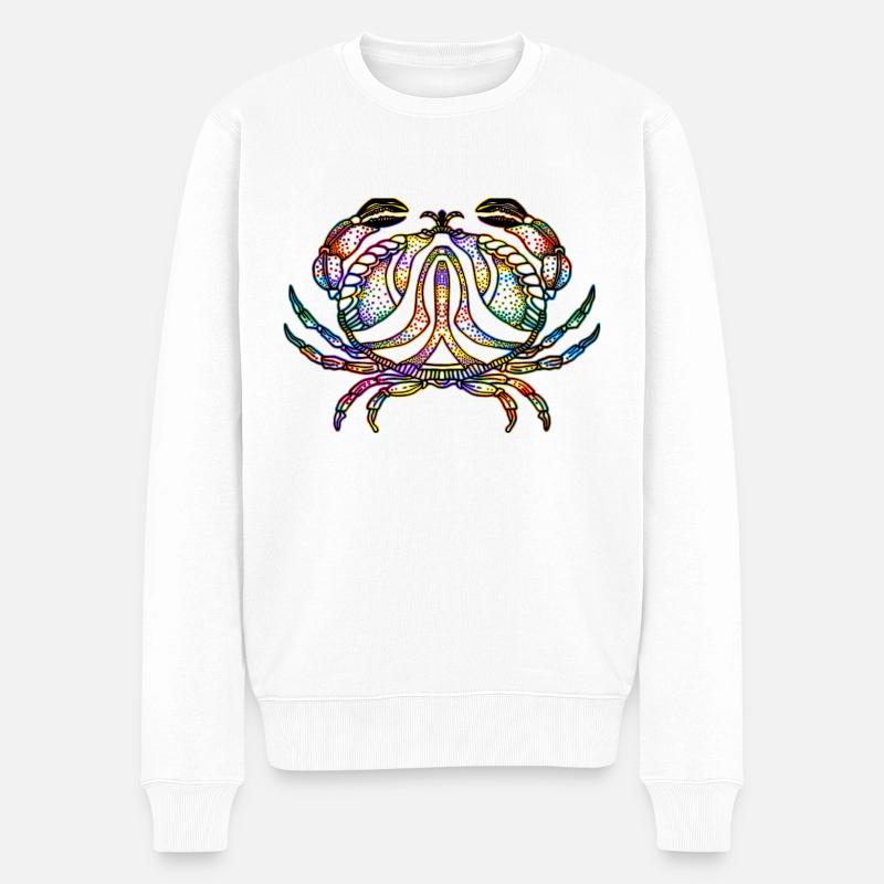 Krebs - Männer Premium Bio Pullover - Weiß