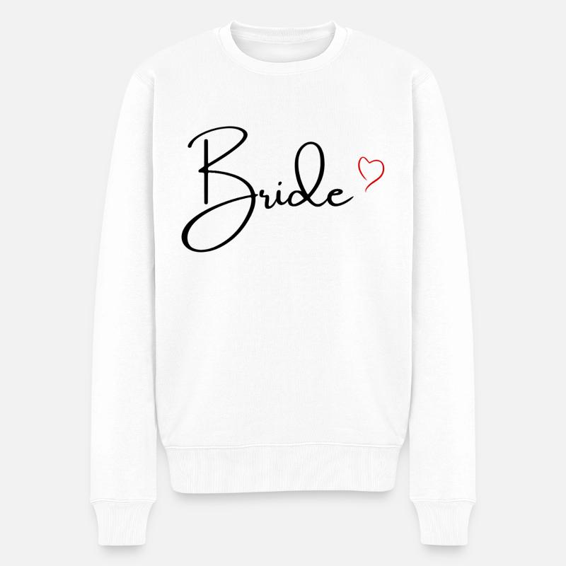 Roter Herzflansch - Männer Premium Bio Pullover - Weiß