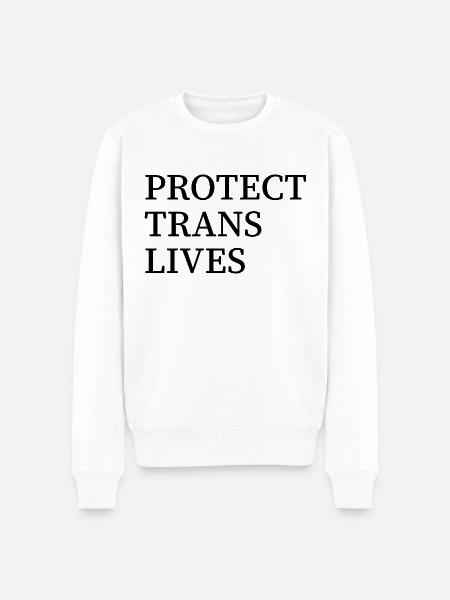 Protect trans lives - Men's Premium Organic Jumper - white