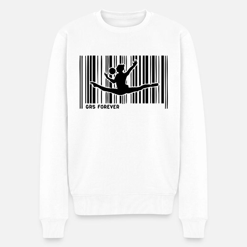 code barre grs gymnastique - Pull Premium bio Homme - blanc