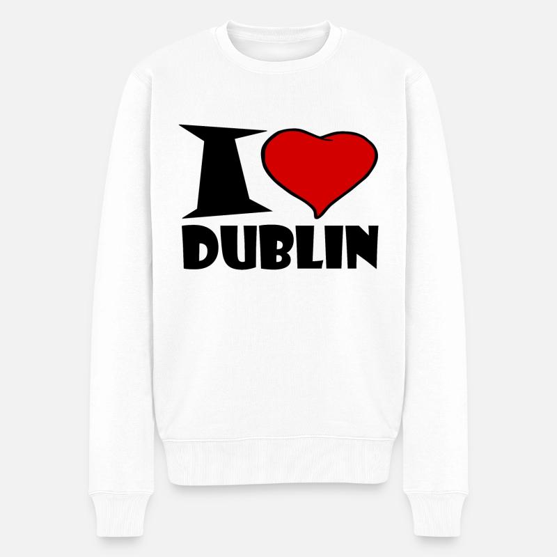 Dublin - J'aime Dublin - Pull Premium bio Homme - blanc