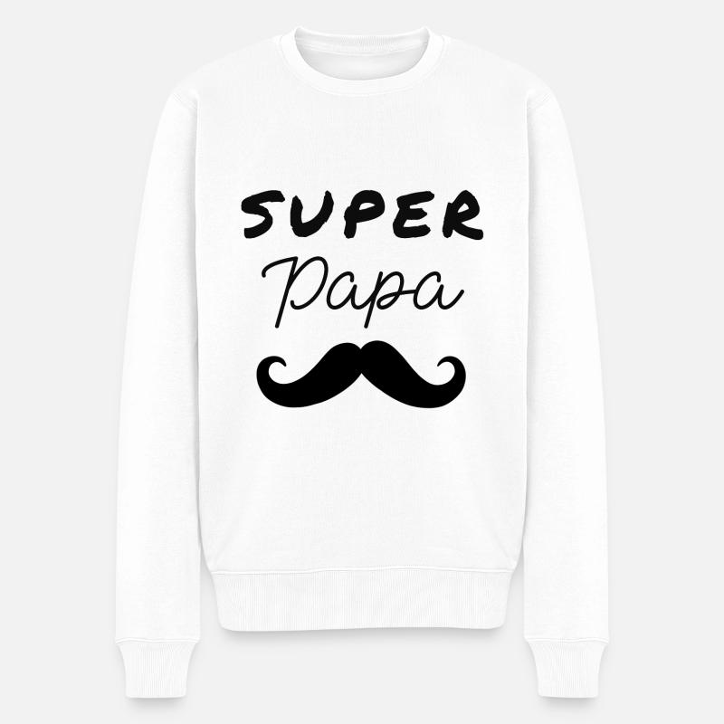Super Dad. - Männer Premium Bio Pullover - Weiß