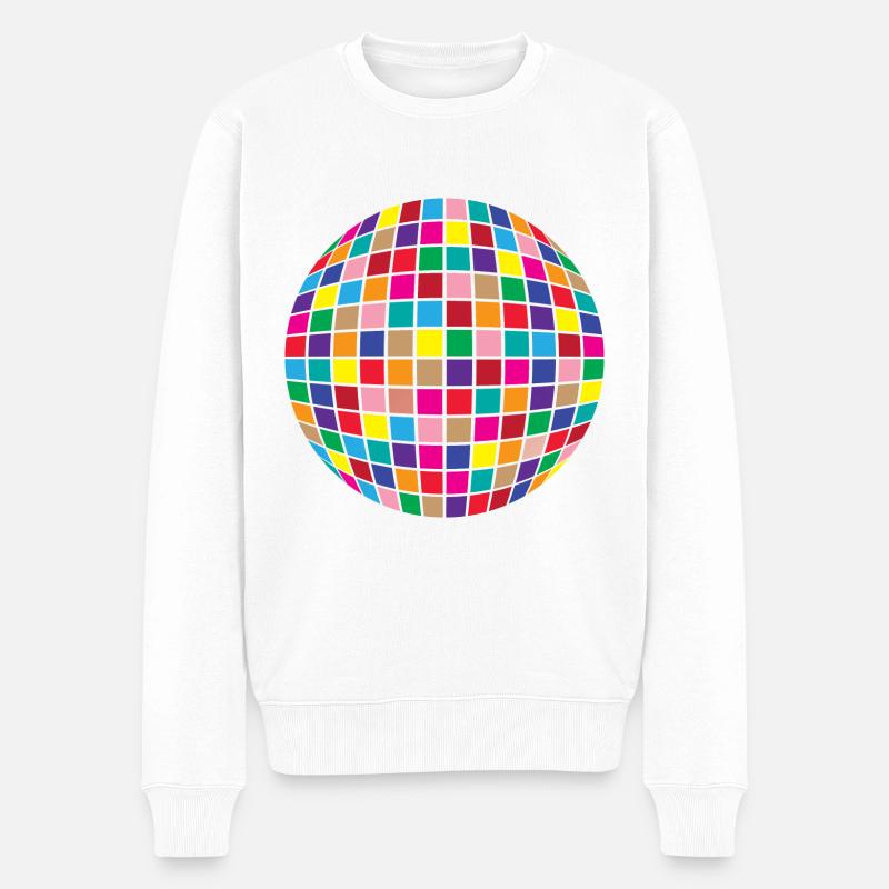 Boule à facettes / Disco - Pull Premium bio Homme - blanc