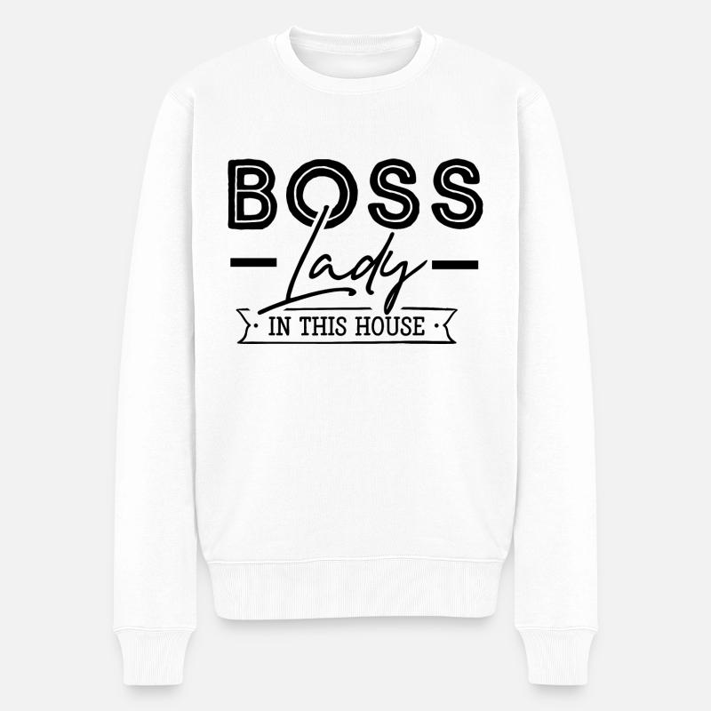 Chefin - Männer Premium Bio Pullover - Weiß