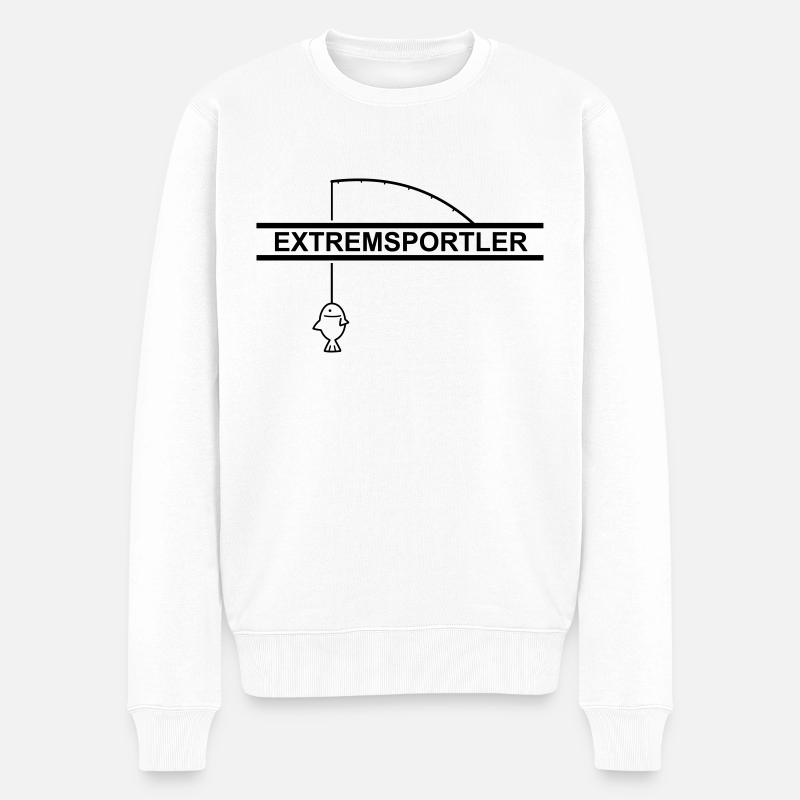 Angel Extremsportler - Männer Premium Bio Pullover - Weiß