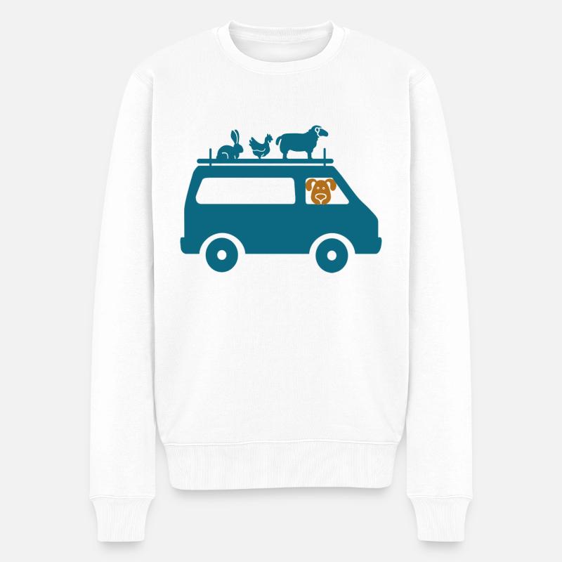 Van animaux - Pull Premium bio Homme - blanc