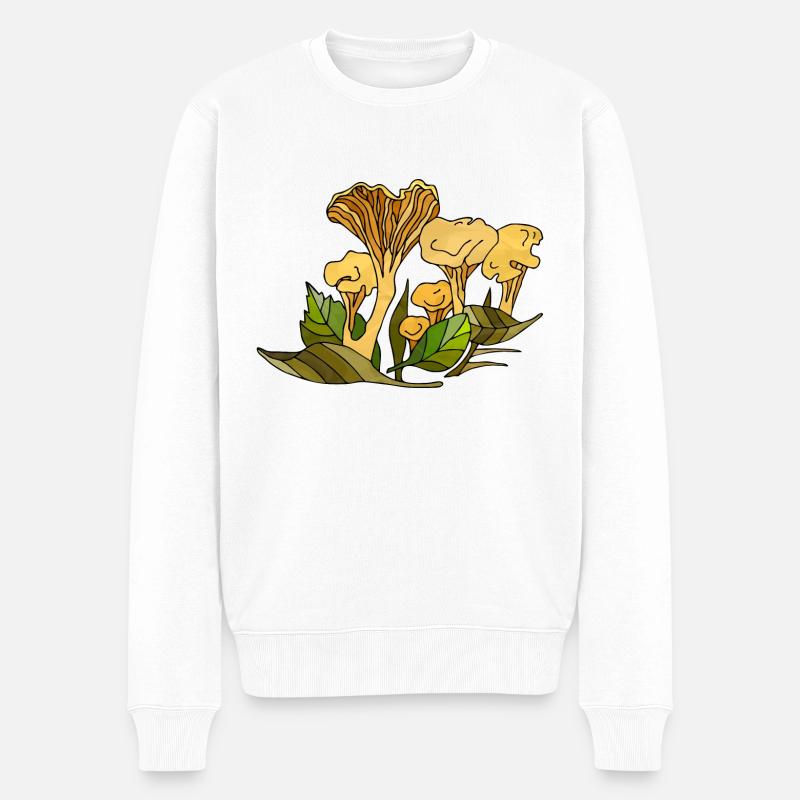 Pilze - Männer Premium Bio Pullover - Weiß