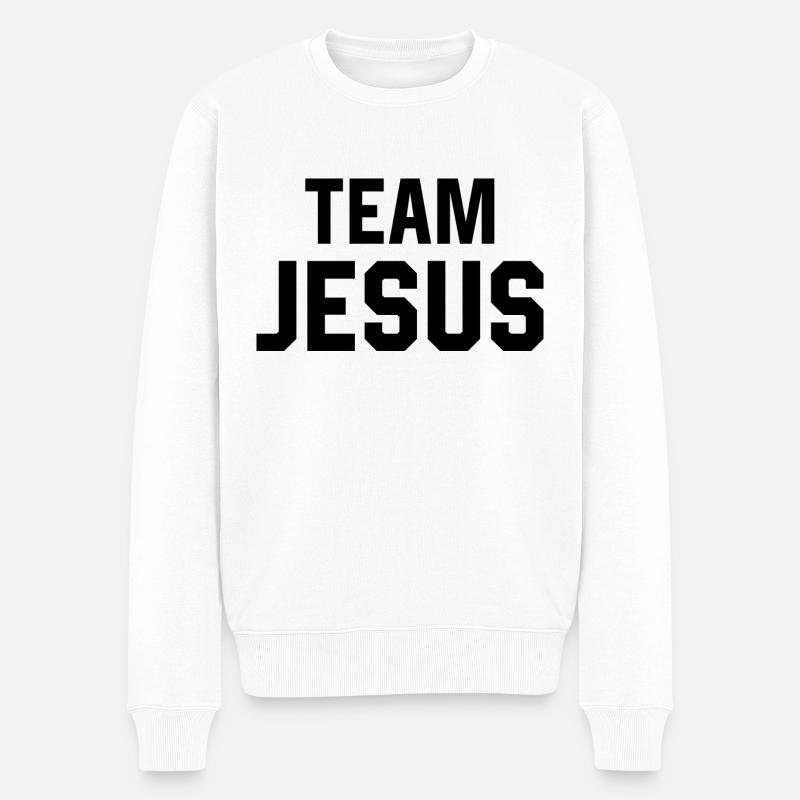 Team Jesus - Männer Premium Bio Pullover - Weiß