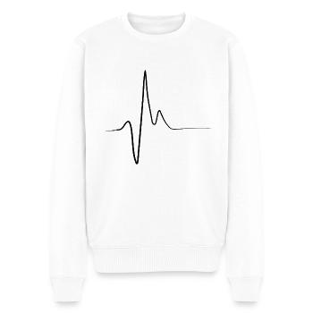Heartbeat frequency drawing - Men's Premium Organic Jumper - white - Front - Thijin (182cm)