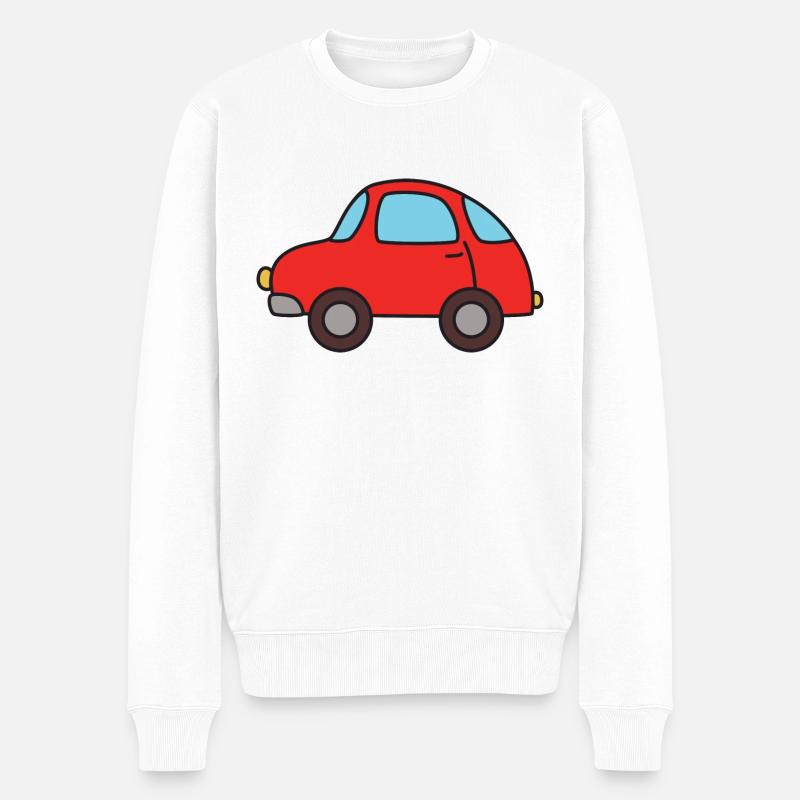 Rotes Auto - Männer Premium Bio Pullover - Weiß
