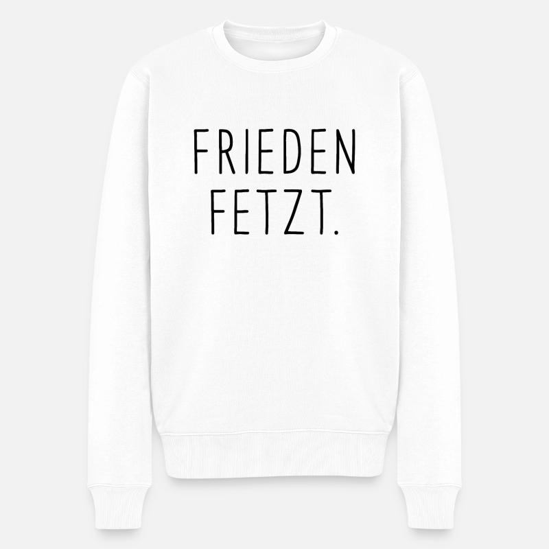 Frieden fetzt. - Männer Premium Bio Pullover - Weiß