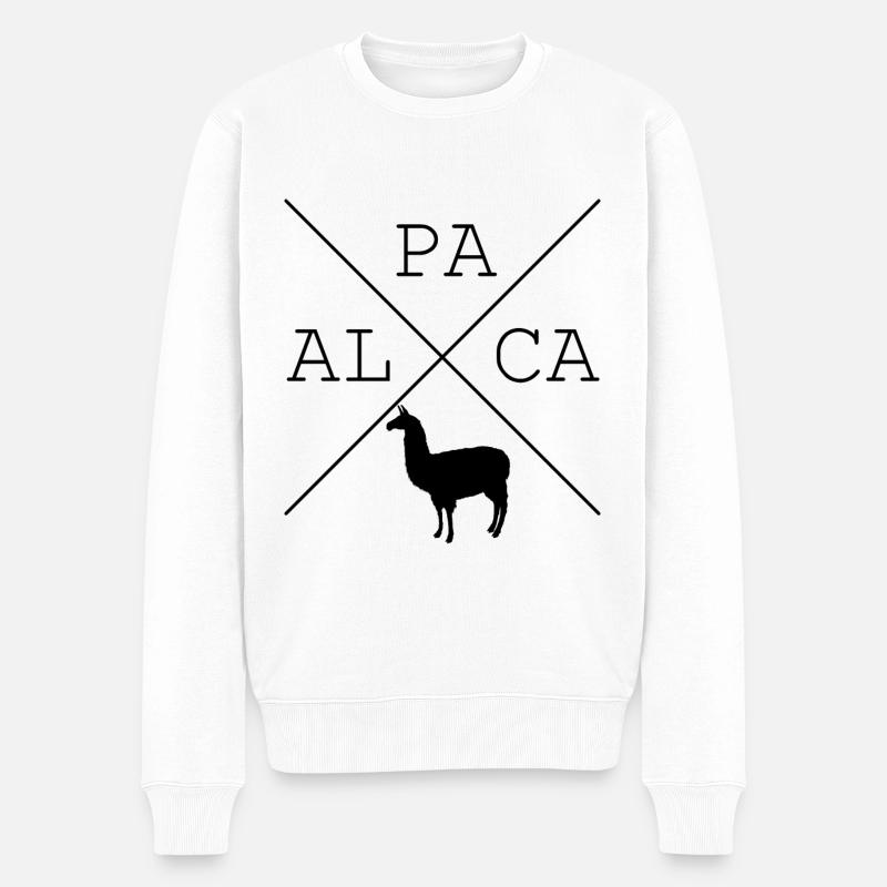Alpaga Alpaka Lama - Pull Premium bio Homme - blanc